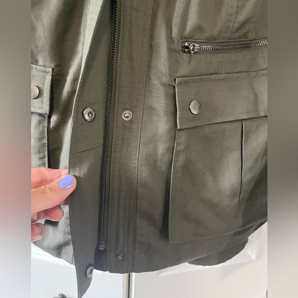 Peace Love World linen army green utility jacket - Picture 2 of 12